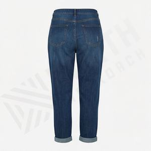 <b>Women's</b> Designer Ripped Pants New Style Full <b>Jeans</b> High Waist Slim Fit Plus Size Breathable <b>Elastic</b> Logo Decoration Trendy Pants - Product Image 2