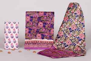 ชุดเดรสผ้าไหมพิมพ์ลายดอกไม้หลากสีออกแบบมาให้ทั่วชุดเดรสสำหรับสุภาพสตรีทำจากผ้าไหมแบบบล็อก - Product Image 3