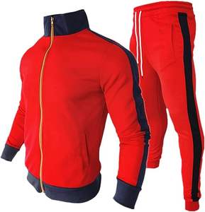 Survêtement personnalisé zippé Fabricant Patch de détresse Ensemble délavé à l'acide Survêtement évasé pour hommes Survêtements en molleton de coton/polyester - Product Image 2