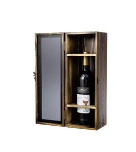 Porta Botellas de Vino Individual, Ecológico, Resistente, Rústico, de Acero Inoxidable Color Marrón Oscuro Quemado, con Forro de Cuero Sintético - Product Image 1