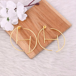 Classic Yellow Gold Plated Plain <b>Brass</b> Stud Earring High Quality <b>Brass</b> Gold Plated Handmade Designer Stud Earrings Birthday Gift - Product Image 4