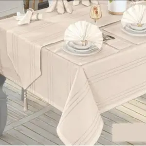 Toalha de mesa personalizada padronizável de alta qualidade, toalha de mesa ecológica para festival de casamento, toalha de mesa de tecido de fio à prova d'água