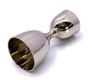 Double Sided Brass Liquor Peg <b>Measuring</b> Jigger 30ml 60ml | Silver Color Metal Bar Tool for Cocktails and Bartender Use - Product Image 2
