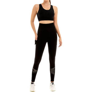 Servicios OEM Nuevo estilo Conjunto de Yoga de alta calidad para mujer Diseño personalizado Patrón sólido Pantalones cortos de gimnasio XL Tamaño Impermeable Vintage O-cuello - Product Image 1