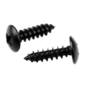 Vis autotaraudeuses à tête ronde Phillips en acier au carbone, oxyde noir, zinc noir, classes 4.8, 8.8, 10.9, 12.9, DIN7996, 2mm, 3mm - Product Image 1