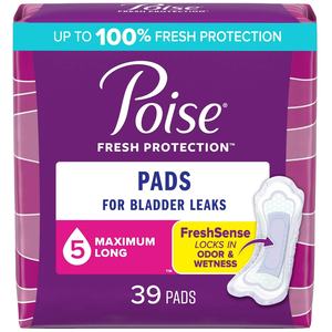 Coussinets d'incontinence Poise et coussinets d'incontinence post-partum, absorption maximale de 5 gouttes, longue longueur, 39 pièces - Product Image 6