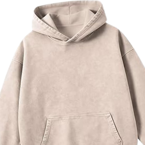 Sweat-shirt à capuche beige délavé, style vintage minimaliste, en molleton doux, streetwear, vêtement d'hiver pour hommes et femmes - Product Image 4