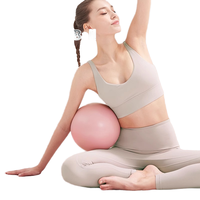 Ballon d'exercice Qiqiang personnalisé en PVC de 25 cm (9 pouces) pour yoga et Pilates avec fonction de massage, entraînement du tronc, pompe incluse, pour femme