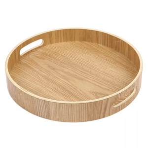 ลดกระหน่ํา! ถาดเสิร์ฟทรงกลมไม้ไผ่พร้อมที่จับสําหรับเครื่องดื่มชา ของตกแต่งบ้าน - Product Image 3