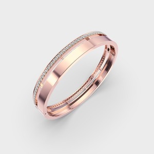 Brazalete con Diamantes Cultivados en Laboratorio, Engastados en Canal, en Oro Amarillo/Blanco/Rosa de 14K - Product Image 5