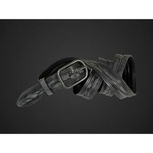 100% artesanía italiana hombre arrugado encerado cinturón de cuero genuino 35mm de ancho con costura sin rosca hebilla deportiva sin níquel - Product Image 3