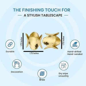 Unique Vintage Shaped Brass Alloy Napkin <b>Rings</b> Exclusive Wedding and Party Table Decor for <b>Indian</b> Christmas - Product Image 3