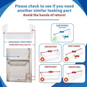 Étagère de porte de réfrigérateur de remplacement pour Frigidaire, en plastique, compatible avec les modèles 240356402 et 240323002 - Product Image 5