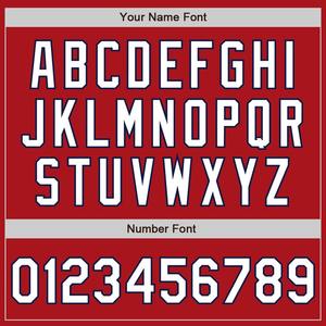 Custom Red White-Navy Authentic Fade Fashion Baseball Jersey - Product Image 5