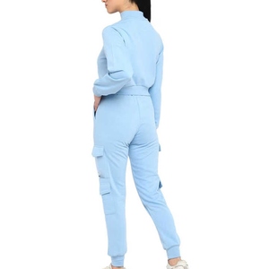 Premium Womens Oversized Cotton Fleece Tracksuit Set <b>Pink</b> Plus Size Comfortable <b>Fabric</b> Custom Fitness Suit Wholesale Factory - Product Image 4