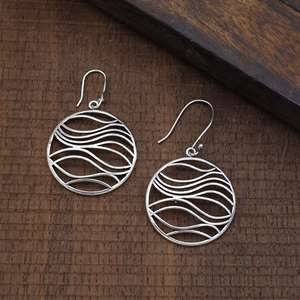 Pendientes colgantes de alambre fino de Plata de Ley 925 al por mayor, joyería llamativa con diseño de cebra y Mandala ondulado para regalo de fiesta de boda - Product Image 4
