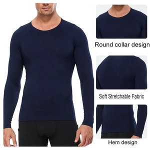 เสื้อยืดออกกำลังกายแขนยาวสำหรับผู้ชายแห้งเร็วเสื้อกีฬาฟิตเนสใหม่ - Product Image 4