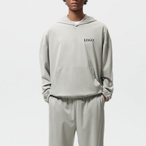 Logotipo/diseño personalizado de alta calidad para hombres, sudaderas con capucha lisas de gran tamaño informales, estilo de calle, sudaderas con capucha con hombros caídos para hombres - Product Image 4
