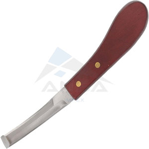 Couteau de coupe de sabot à Double tranchant de qualité supérieure manche en bois antidérapant toilettage équin maréchal-ferrant boucle polyvalente cisailles à sabot ovale - Product Image 1