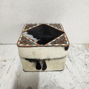 กล่องเครื่องประดับหนังแท้ทำด้วยมือแบบตะวันตกใหม่กล่องเครื่องประดับเดินทางน่ารักที่เก็บของได้ง่าย - Product Image 6