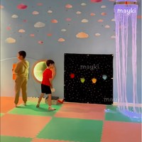 Tapis d'interaction à fibre optique changeant de couleur RVB Les enfants jouent au tapis étoile à fibre optique LED apaisant pour les chambres Snozelen