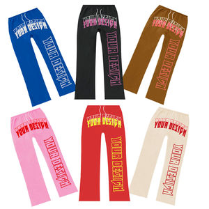 Vêtements OEM personnalisés pour hommes Pantalons de survêtement Streetwear Pantalons de survêtement en coton pour hommes Pantalons de jogging évasés avec logo personnalisé - Product Image 3