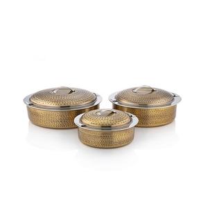 Ensemble de 3 plats en acier inoxydable martelé, design admirable, taille personnalisée avec couvercle pour servir des aliments chauds - Product Image 1