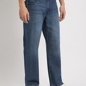 Jeans amples pour hommes version coréenne, design simple, délavé, imprimé pierre, taille mi-haute, variété de couleurs au choix, vente flash - Product Image 5