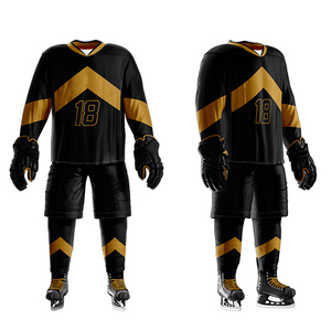 Ensemble de maillots de hockey sur glace à manches longues, design personnalisé de haute qualité, chemises de sublimation à vendre, nouveauté - Product Image 3