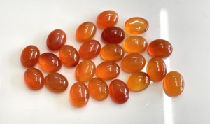 Cabochon ovale en cornaline orange naturelle 7x9mm à dos plat-cornaline orange en vrac AAA de qualité supérieure - Product Image 4