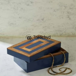 Tradebyd Boîte à bijoux décorative avec incrustation de MOP et perle brillante - Product Image 1