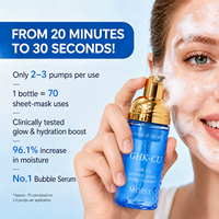 Sérum Visage Hydratant et Raffermissant au Peptide de Cuivre GHK-Cu Effet Bulle, Soin de la Peau Repulpant, Marque Privée OEM ODM