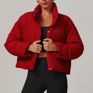 Chaqueta acolchada para mujer con logotipo personalizado, ropa de abrigo cálida para invierno a prueba de viento, chaqueta de plumón aislada para Yoga y Fitness, ropa ligera para exteriores - Product Image 4