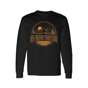 New Freeport Pennsylvania <b>Mountain</b> Hiking Print Long Sleeve <b>T</b>-<b>Shirt</b> - Product Image 2