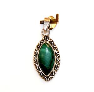 Bijoux à prix de gros Pendentif en argent sterling 925 fabriqué à la main en malachite avec des pierres précieuses populaires Cadeau pour Noël - Product Image 3