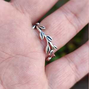 925 Sterling Silver Leaf <b>Ring</b> for Women Dainty Thin Band Midi Knuckle <b>Stack</b> Stacking <b>Rings</b> for Gift - Product Image 4
