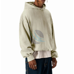 Haute qualité sans ficelle respirant pierre lavé à l'acide imprimé personnalisé pull à capuche pour hommes 100% coton 380-400 GSM écologique - Product Image 5