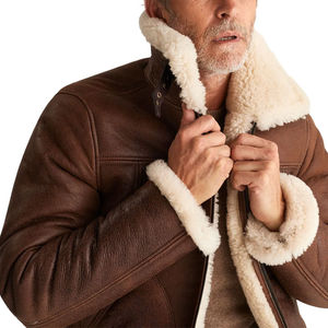 100% chaqueta de cuero genuino 2025 de alta calidad para hombres nueva chaqueta de cuero de oveja lisa de moda para hombres OEM con servicio - Product Image 5