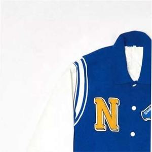 Chaqueta universitaria de lana de diseñador de talla grande personalizada para hombre, chaqueta universitaria de lana de invierno con puños acanalados y letras de chenilla bordadas - Product Image 6