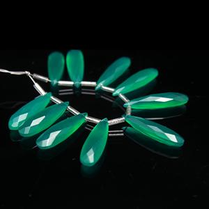 Meilleurs prix sur Onyx vert naturel facettes longues perles en forme de poire paires assorties pour la fabrication de bijoux perles de pierre à bas prix - Product Image 4