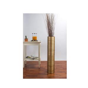 Grand vase à fleurs décoratif en métal doré avec une base large et stable, idéal pour les grands arrangements floraux dans les halls ou les espaces événementiels - Product Image 1