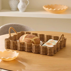 ถาดหวายขอบหอยพัดทำด้วยมือถาดเสิร์ฟอาหารหวายจากโรงงานที่สง่างามผู้จำหน่ายจากเวียดนาม - Product Image 2