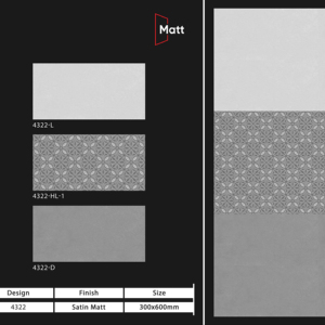 Carreaux muraux en céramique modernes 300x600mm pour salle de bain et cuisine, finition brillante ou mate, texture effet sucre, design mural intérieur luxueux - Product Image 1