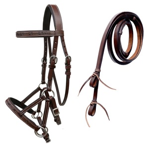 Brida de cuero de caballo al por mayor a granel con riendas, tachuela de equitación Premium cómoda y duradera para espectáculos de entrenamiento y competiciones - Product Image 4