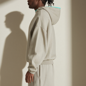 Vente en gros de sweats à capuche personnalisés de haute qualité en coton 400GSM, longueur standard, pour hommes, surdimensionnés, lourds, hiver, ODM - Product Image 4