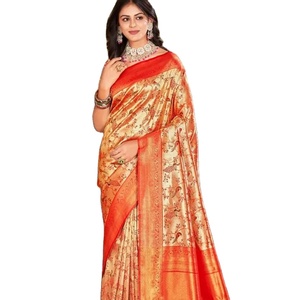 El último diseñador Kanjivaram Silk Woven Pallu Tassels Fancy Saree de Fab Zone - Product Image 1