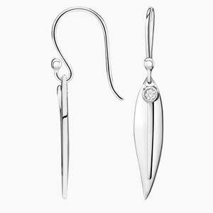 ต่างหูเพชรเม็ดกลมแบบฝังสีขาวทองสำหรับผู้หญิงต่างหูเพชรแบบหยดน้ำสำหรับงานแต่งงานแบบหรูหรา - Product Image 2