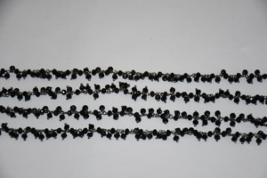 Chaîne de chapelet de grappe de perles de verre de Quartz noir plaqué cuivre noir de qualité supérieure, chaîne de perles de fil pour la fabrication de bijoux - Product Image 6