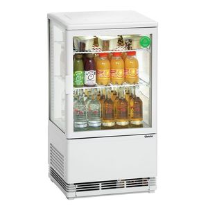 Mini vitrine réfrigérée blanche de 58 L pour vin et boissons - Product Image 1