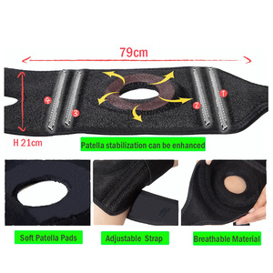 Soporte de Rodilla de Neopreno con Cierre Ajustable de Gancho y Bucle, Protección Universal Unisex para Todas las Estaciones, Negro, Talla Única - Product Image 3